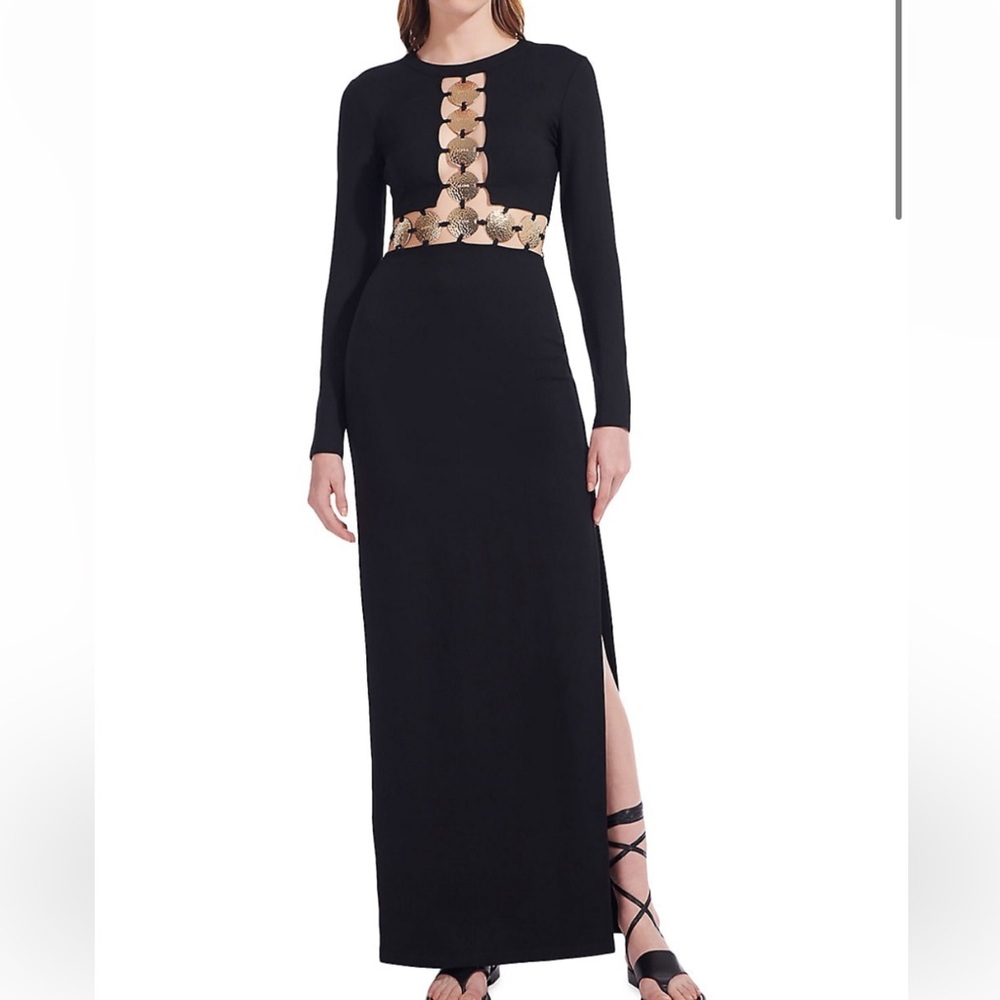 STAUD - Delphine Embellished Cutout Maxi Dress